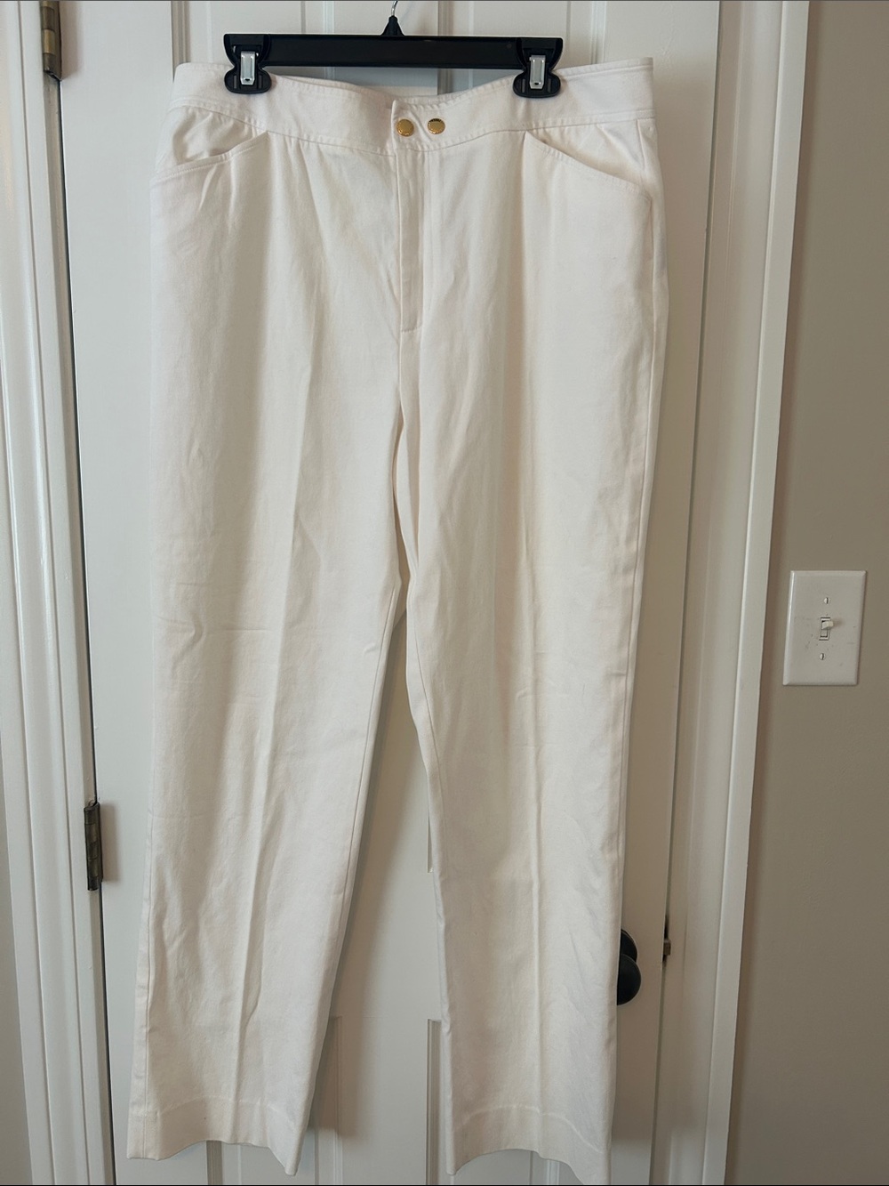 Lauren Ralph Lauren Cream Straight-Leg Trousers